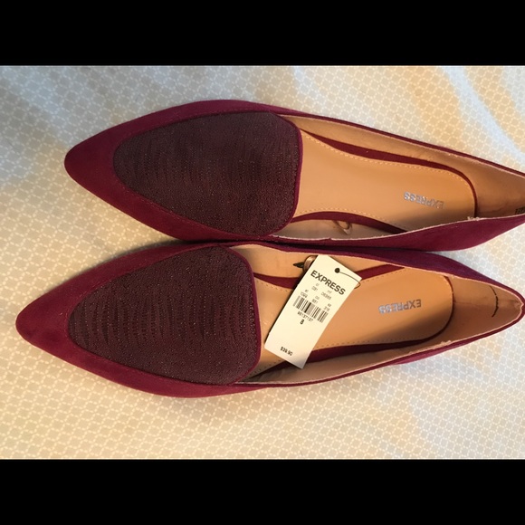 Express Shoes - Maroon express faux suede loafers